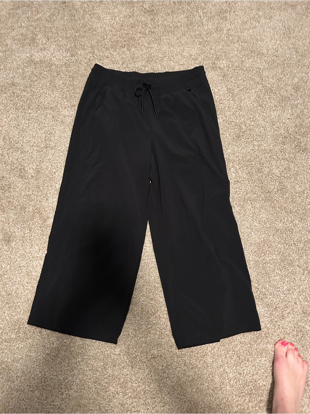 Athleta Black Wide-Leg Drawstring Waist Pants